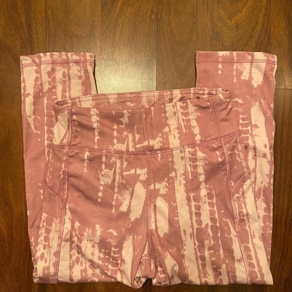 DANSKIN high-waisted pink & white leggings size SP - Picture 5 of 6